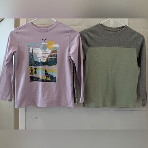 2️⃣ Cat & Jack Boy's Long Sleeve T's Graphic & Waffle; Size: S (6 / 7)